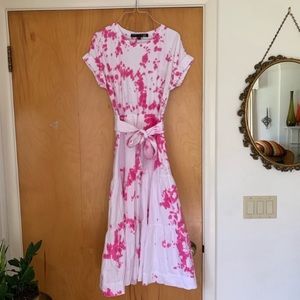 Veronica Beard pink tie-dye dress